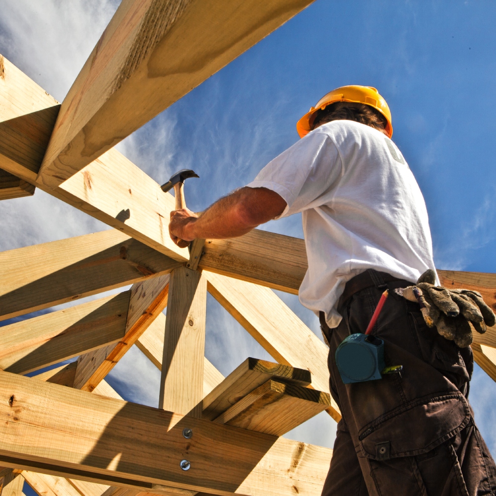 Roofer at work